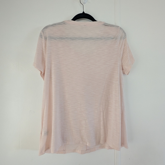 LOFT Pink Ruffled Blouse Short Sleeve - Picture 4 of 7
